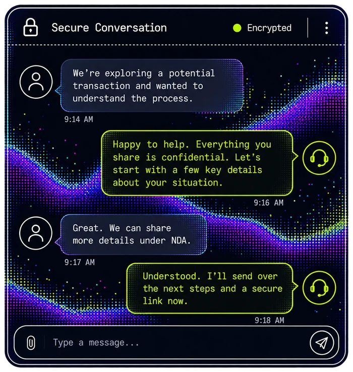 Secure, encrypted conversation